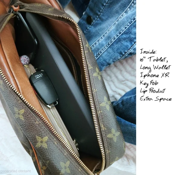 Authentic LOUIS VUITTON LV Nile Monogram Crossbody Shoulder Vintage Camera Bag - Picture 5 of 16